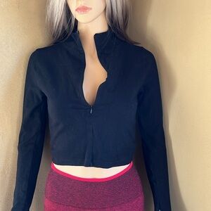 Good American Half Zip Pullover crop top